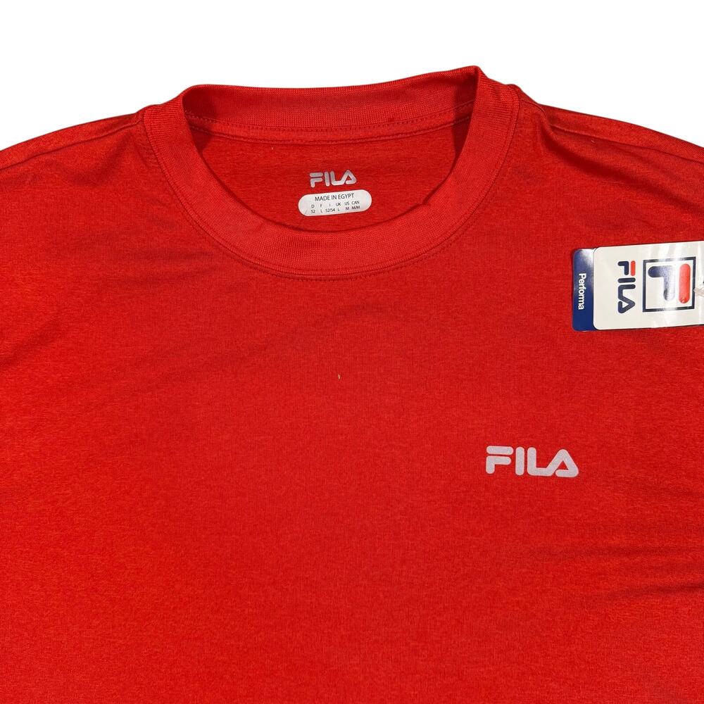 Fila Performance Athletic Shirt Mens Medium Red  Short Sleeve NWT